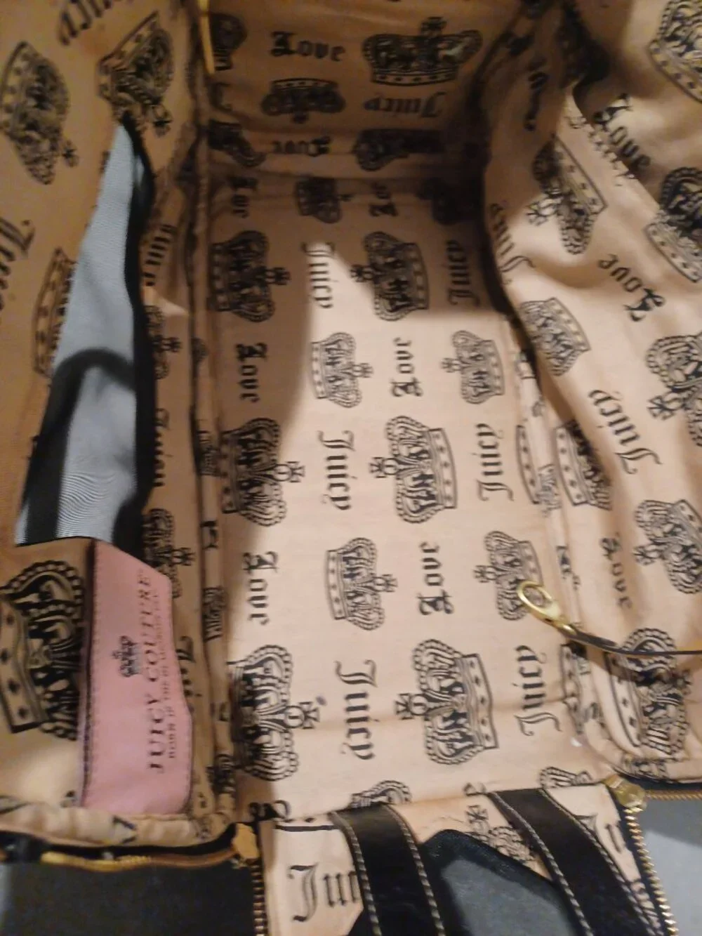 Share Vintage Juicy Couture Dog Carrier Bag Y2K Brown Velour Leather Trim